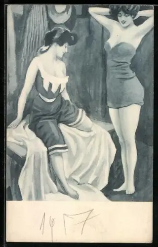 AK Frauen im Badeanzug