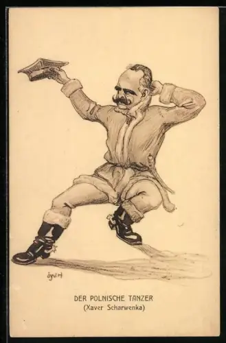 AK Polnischer Tänzer Xaver Scharwenka, Volkstanz