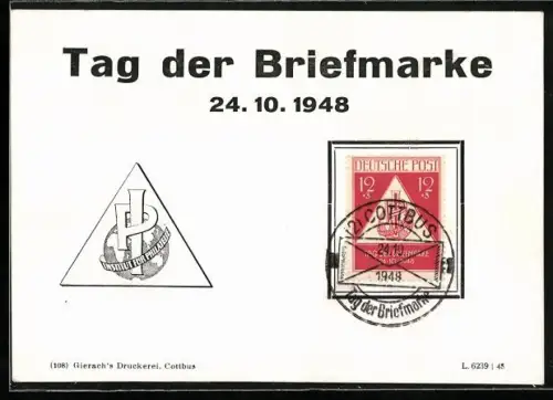 AK Tag der Briefmarke 1948, Ausstellung