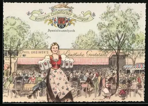 AK Cannstatt, Volksfest Wasen, Brauerei Dinkelacker