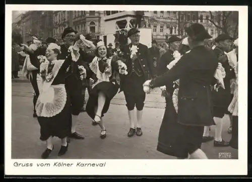 AK Köln, Karneval, feiernde Menschen