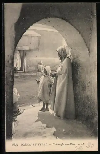 AK L`Aveugle mendiant, Blinde Bettler