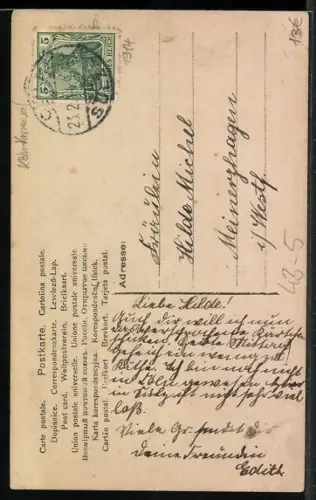 AK Köln, Zwei kleine Kinder in Kostümen zum Karneval