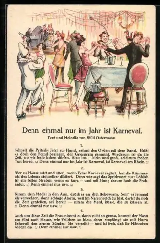 AK Fasching-Lied Denn einmal nur im Jahr ist Karneval
