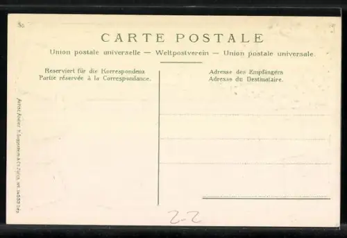 AK Rheinfall mit Briefmarken