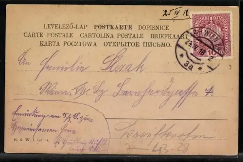 Künstler-AK Wien, Wiener bei einer Praterfahrt