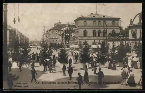 AK München, XV. Deutsches Bundesschiessen, Festschmuck