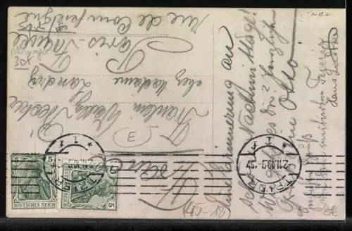 Foto-AK Zwei Ruderboote auf einem Fluss