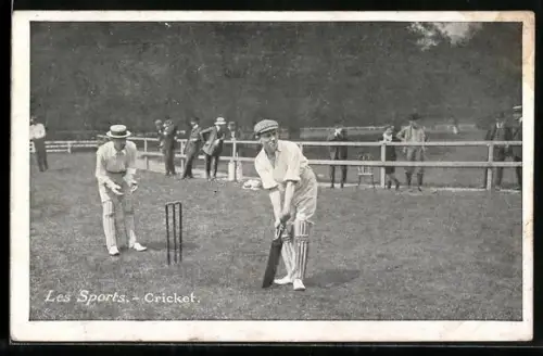 AK Les Sports, Cricket, Reklame für Chocolat Lombart