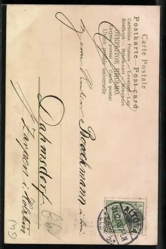 AK Junge Dame mit Gebräu im Jugendstil, Neujahrsgruss