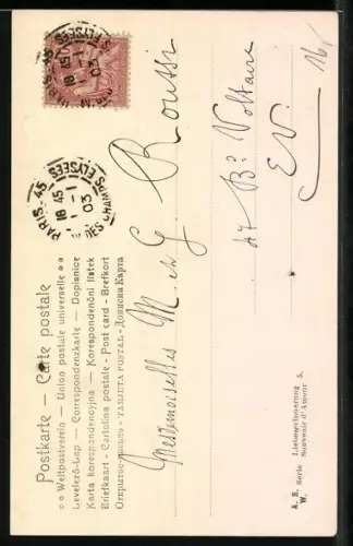 Künstler-AK Porträt einer Dame mit Ohrringen und Kopfschmuck, Jugendstil