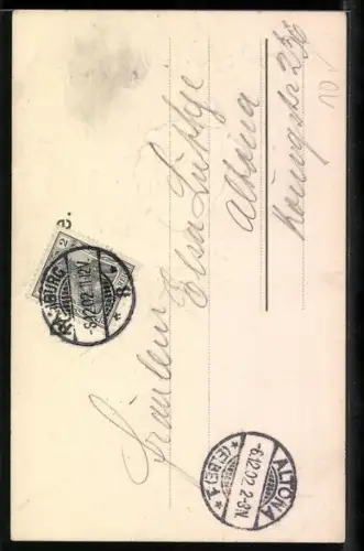 AK Violetta, Porträt einer Frau und Vergissmeinnicht