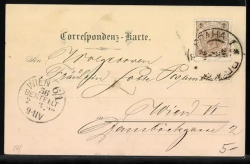 Lithographie Tanzende Dame mit Tuch im Jugendstil