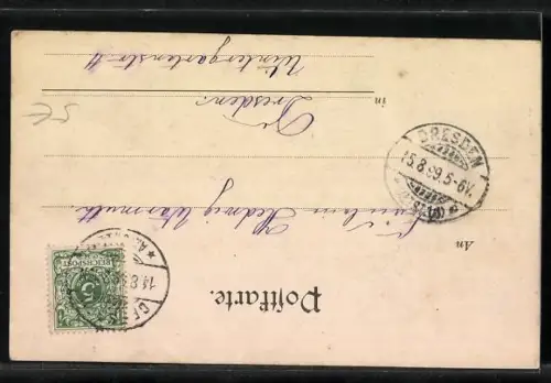 Künstler-AK Zwei Damen hören einem Kind beim Singen zu, Jugendstil