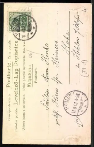 AK Dame mit Schirm im Jugendstil