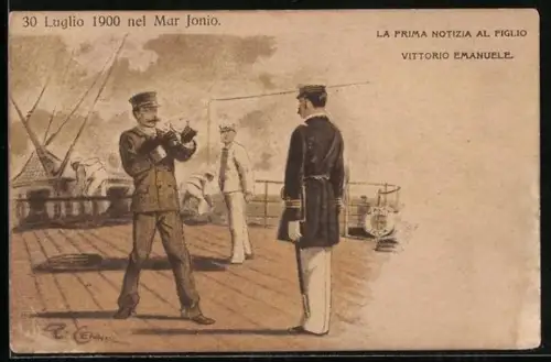 Künstler-AK König Vittorio Emanuele von Italien, 30 Luglio 1900
