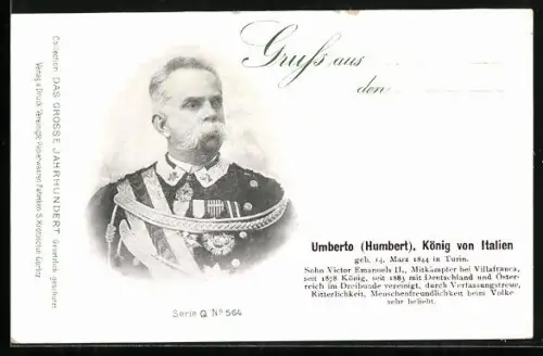 AK König Umberto von Italien