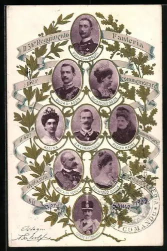 AK Stammbaum der königlichen Familie von Italien