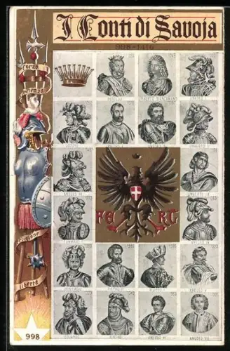 AK Portraits von italienische Heerführern und Königen von 998-1416