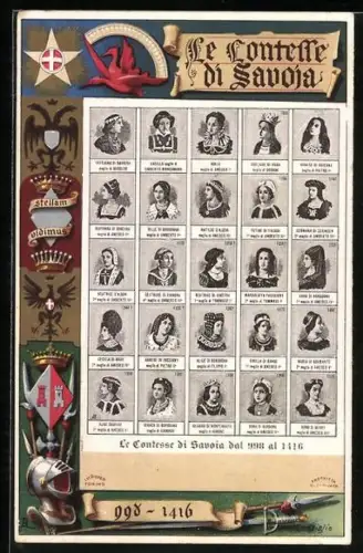 AK Stammbaum der königlichen Familie von Italien