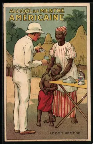 AK Reklame für Alcool de Menthe Américaine