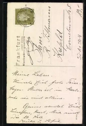 AK Frosch als Gärtner