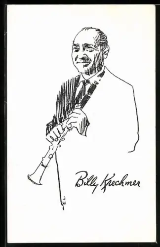 AK Musiker Billy Krechmer mit Klarinette