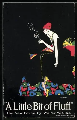 Künstler-AK sign. Mabel Rundle: A Little Bit of Fluff, Art Deco