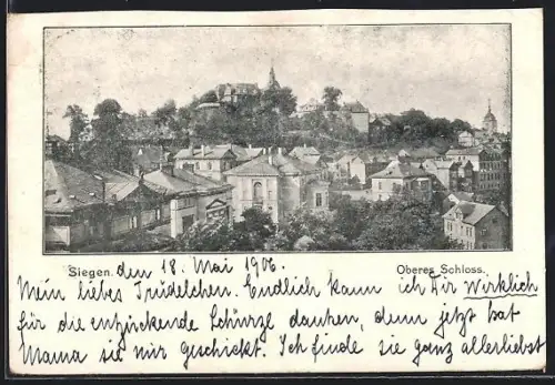 AK Siegen, Ausblick auf das Obere Schloss und den Ort