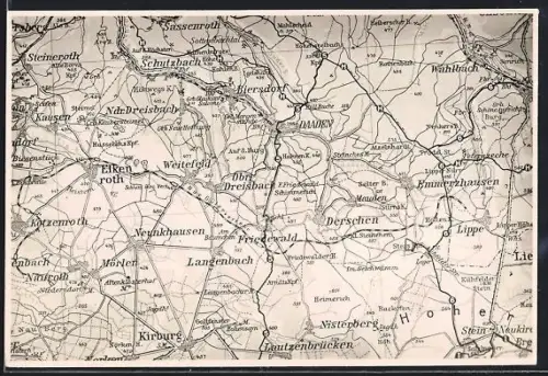 AK Daaden, Umgebungskarte mit Wahlbach, Schutzbach, Steineroth, Kotzenroth uvm.