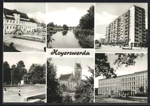 AK Hoyerswerda, Rathaus, Schwarze Elster, Im Zentrum, Kreiskrankenhaus, Freibad
