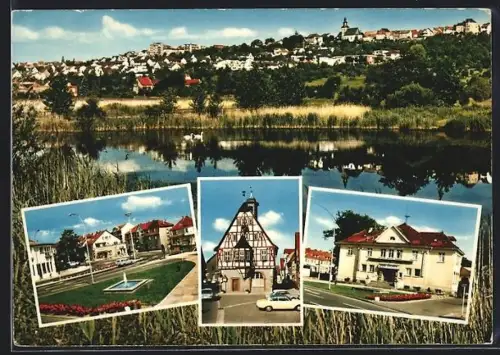 AK Frankfurt-Bergen-Enkheim, Gesamtansicht des Ortes und einzelne Gebäude