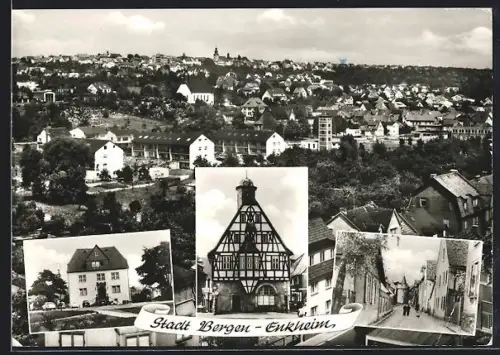 AK Frankfurt-Bergen-Enkheim, Gesamtansicht des Ortes und einzelne Gebäude
