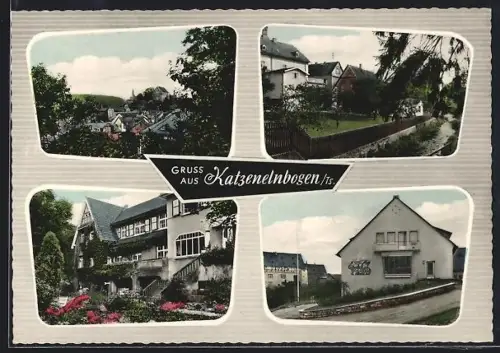 AK Katzenelnbogen /Ts, Collage mit Teilansicht und Anwesen