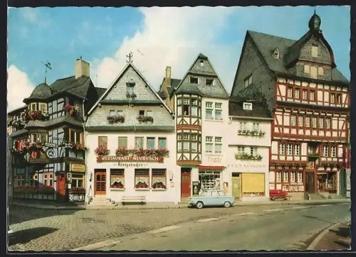 AK Adenau /Eifel, Am Marktplatz mit Restaurant Neubusch