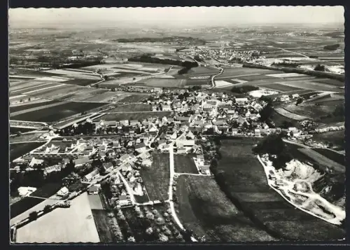 AK Äpfingen /Biberach, Fliegeraufnahme des Ortes mit Umgebung