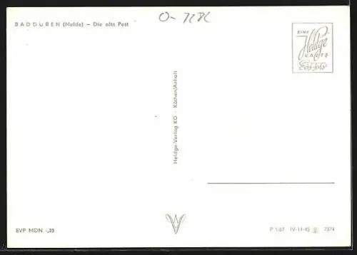 AK Bad Düben /Mulde, Strassenpartie mit Alter Post und Geschäft für Lederwaren