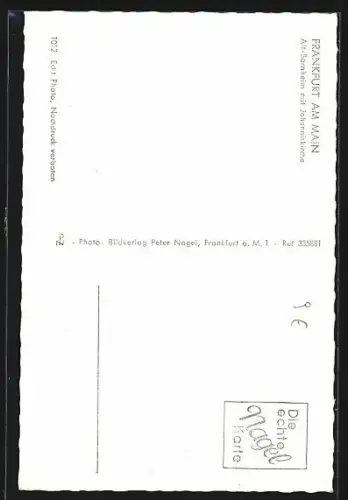 AK Frankfurt am Main, Alt-Bornheim mit Johanniskirche