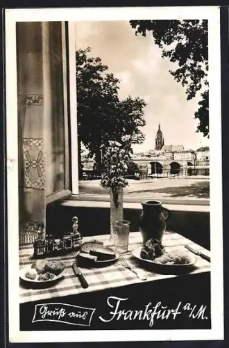 AK Alt-Frankfurt, Teilansicht der Stadt mit Dom