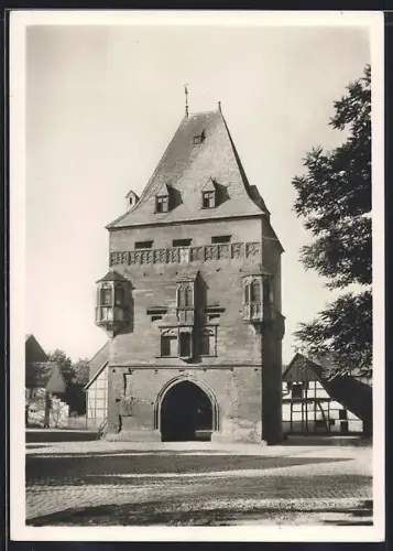 AK Soest, Blick auf das Osthoventor, Fachwerkhaus