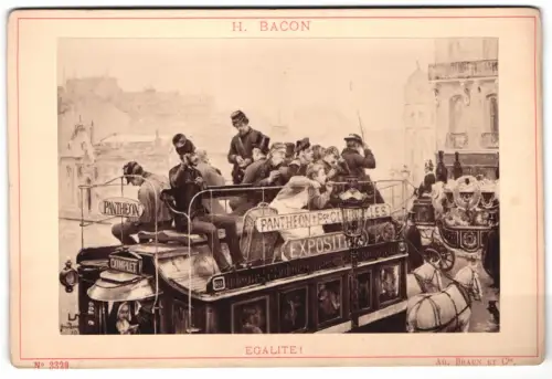 Fotografie Ad. Braun et Cie., Paris, Gemälde: Egalite, Fahrgäste und Schaffner auf einer Pferdebahn