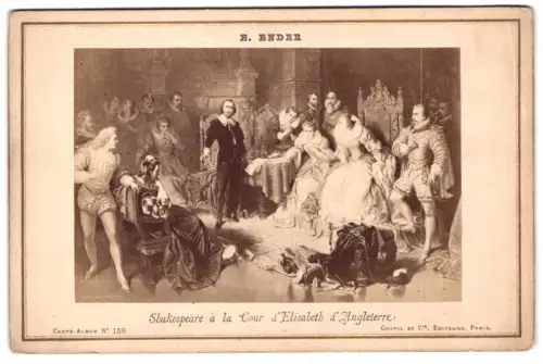 Fotografie Goupil et Cie., Paris, Shakespeare a la Cour d`Elisabeth d`Angleterre, nach einem Gemälde von E. Ender