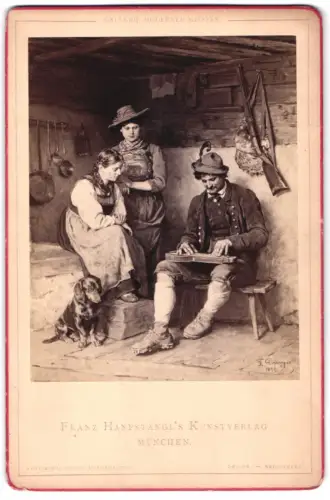 Fotografie Franz Hanfstängl, München, Gemälde: der Zietherspieler, nach F. Defregger