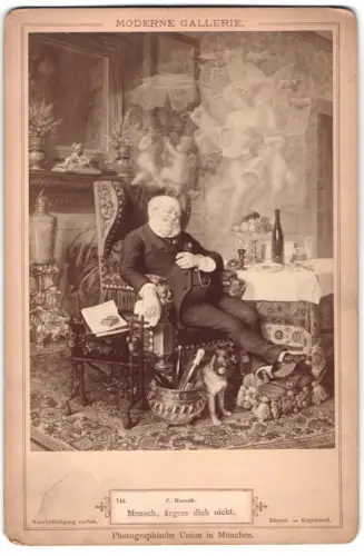 Fotografie Photog. Union, München, Gemälde: Mensch, ärgere dich nicht, nach C. Hoesch