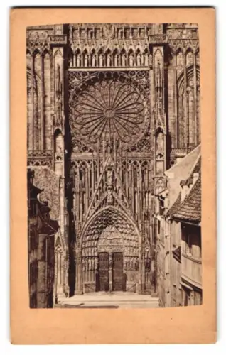 Fotografie unbekannter Fotograf, Ansicht Strassburg, Blick auf das Portal des Münster, 1891