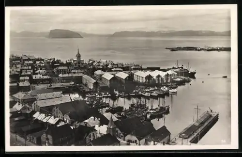 AK Hammerfest, Partie am Hafen, Luftbild