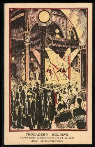 Künstler-AK Kolding, Trocadero Danserestaurant og Bar