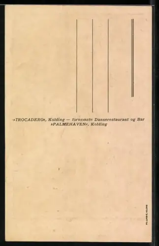 Künstler-AK Kolding, Trocadero Danserestaurant og Bar