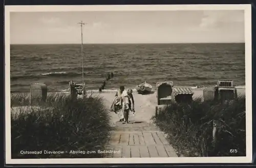 AK Dievenow, Abstieg zum Badestrand