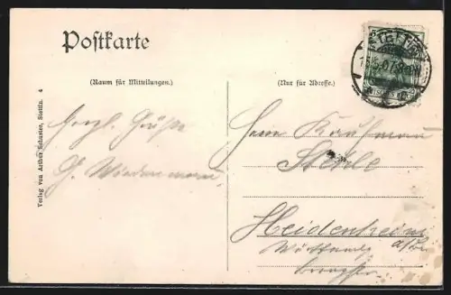 AK Stettin, Hansabrücke, Schleppkähne auf der Oder